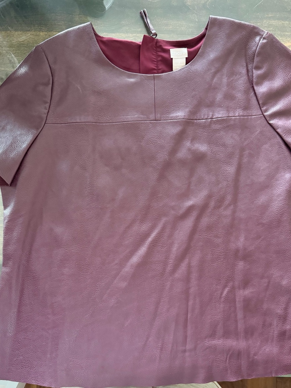 Chico's Plum Faux Leather Top